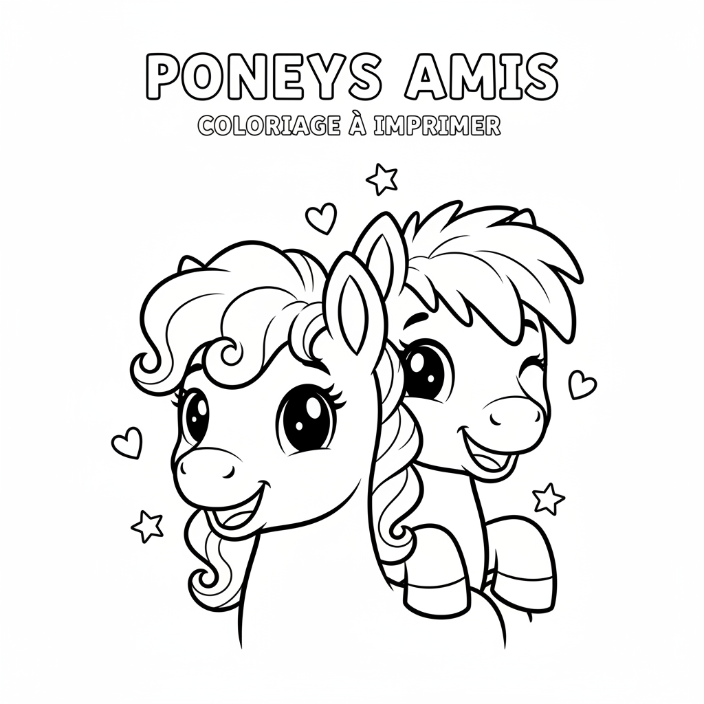 Coloriage coloriage poneys à imprimer 4