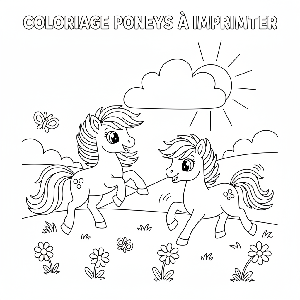 Coloriage coloriage poneys à imprimer 5