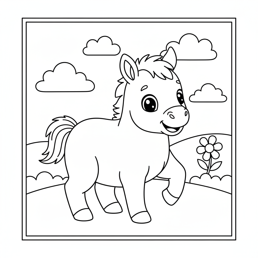 Coloriage coloriage poulain
