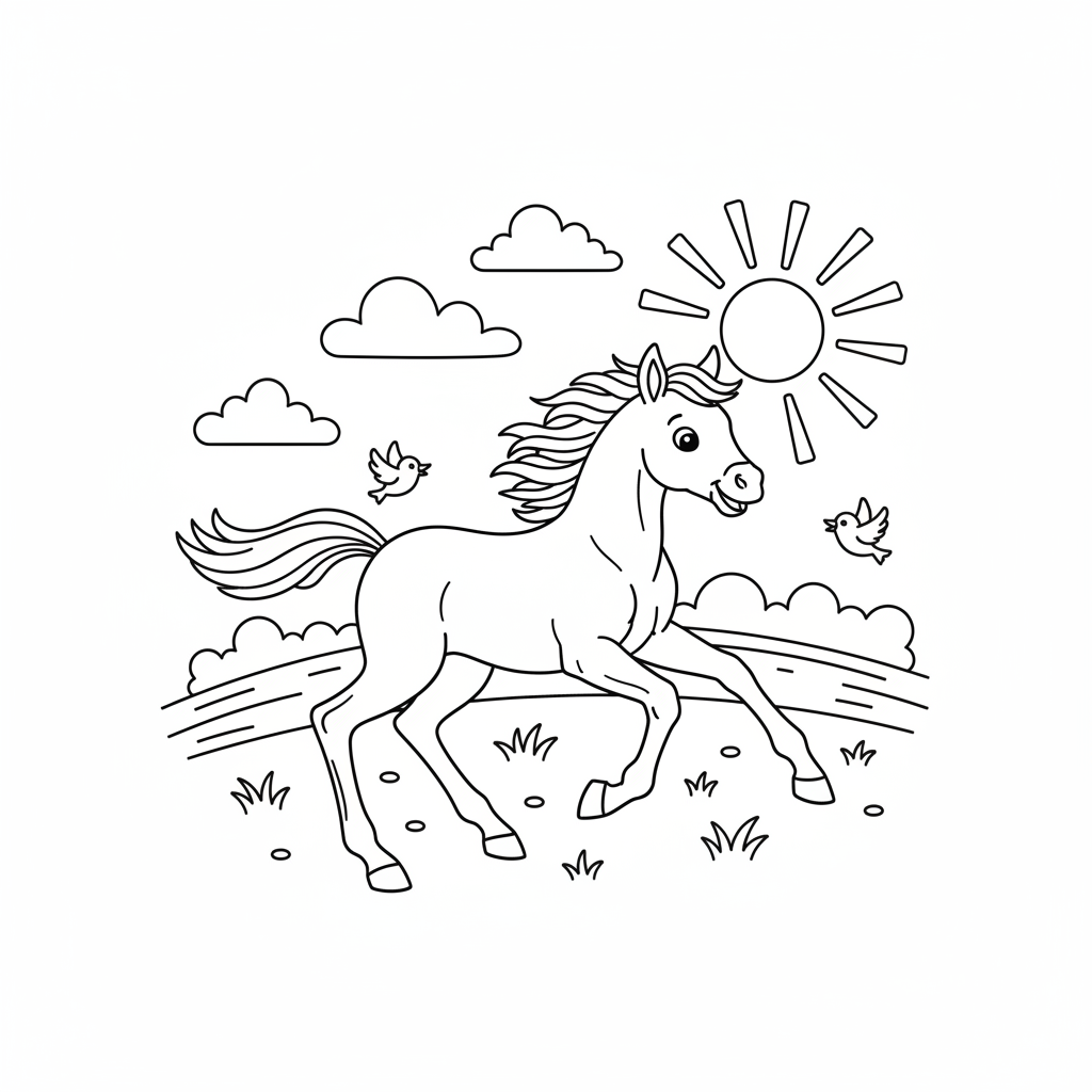 Coloriage coloriage poulain 5