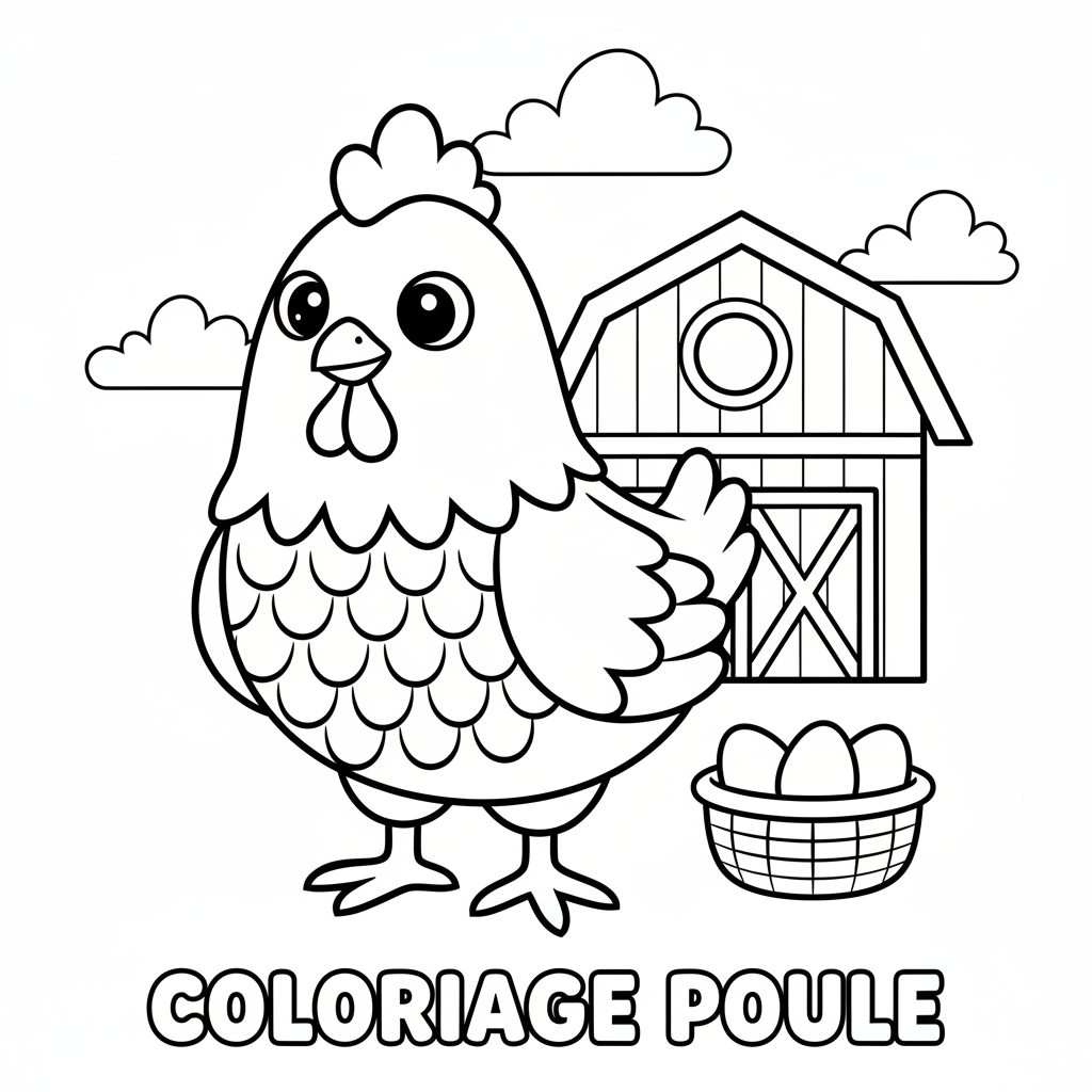 Coloriage coloriage poule