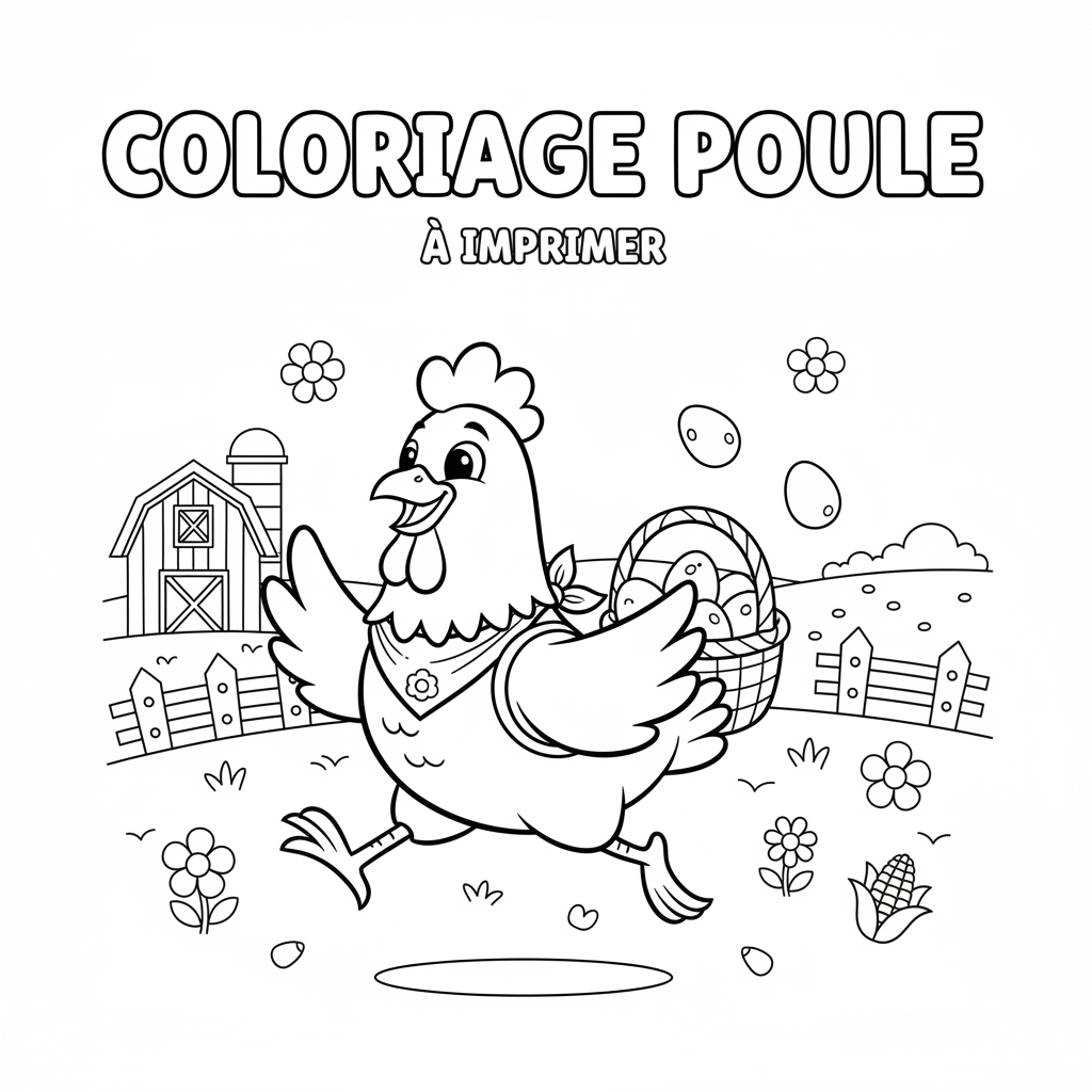 Coloriage coloriage poule à imprimer 5