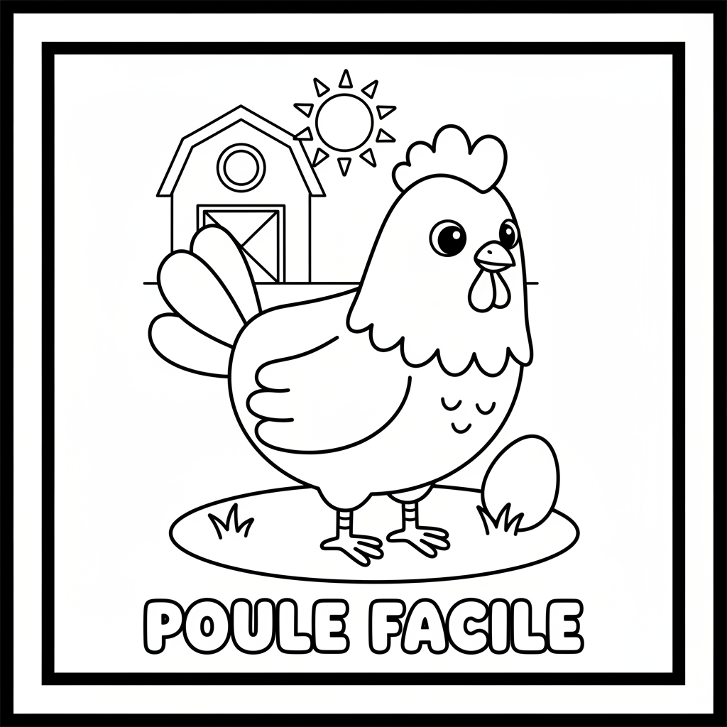 Coloriage coloriage poule facile