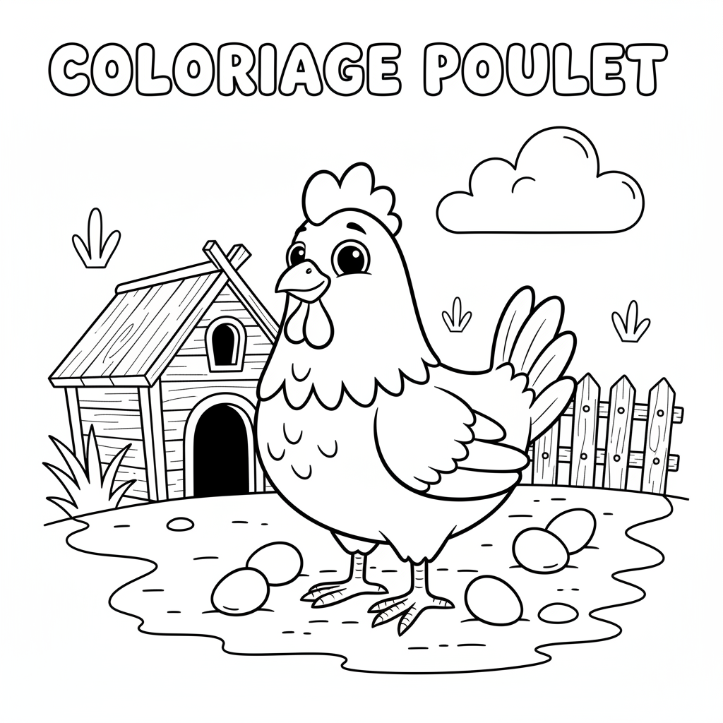 Coloriage coloriage poulet 2