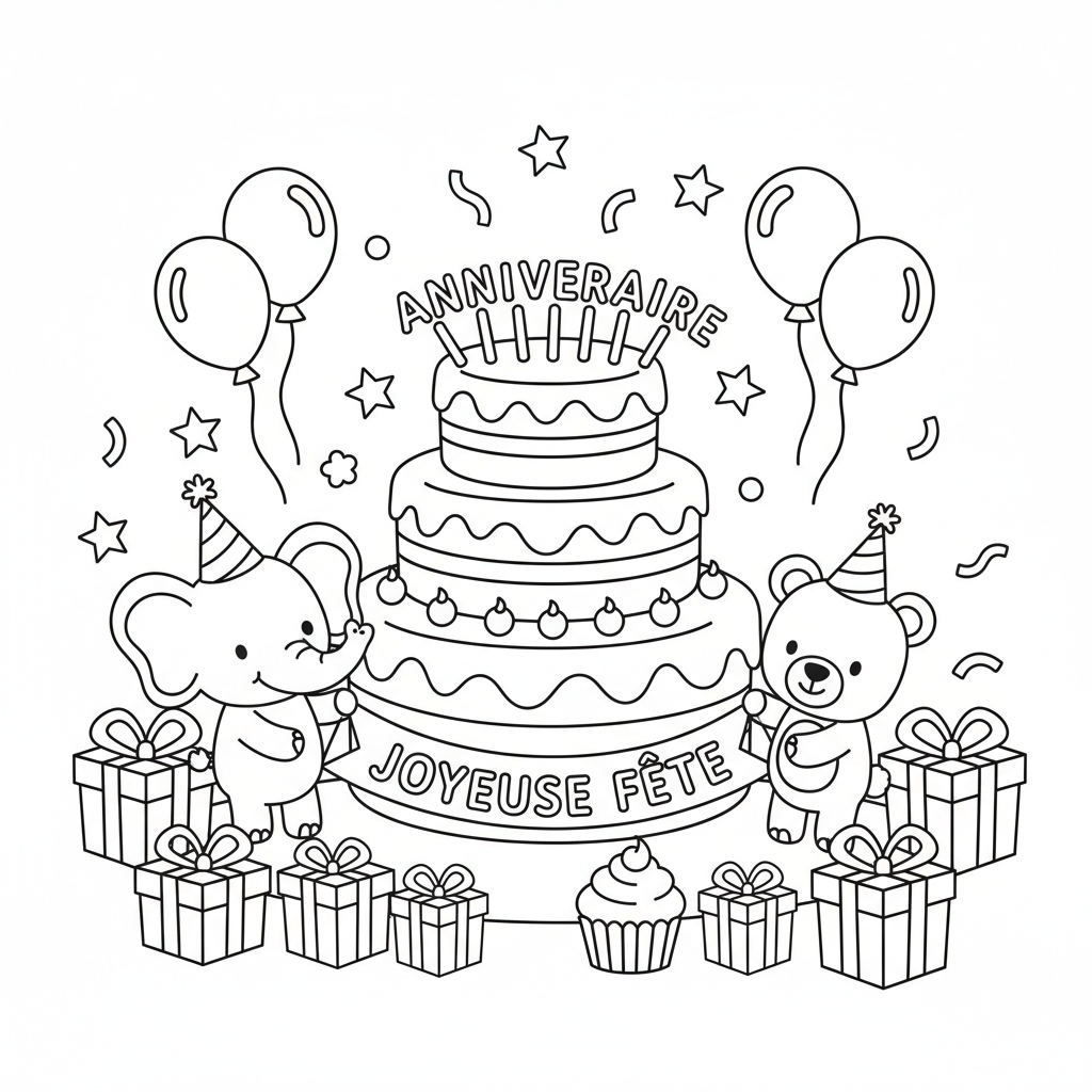 Coloriage Pour Anniversaire Gratuit à Imprimer