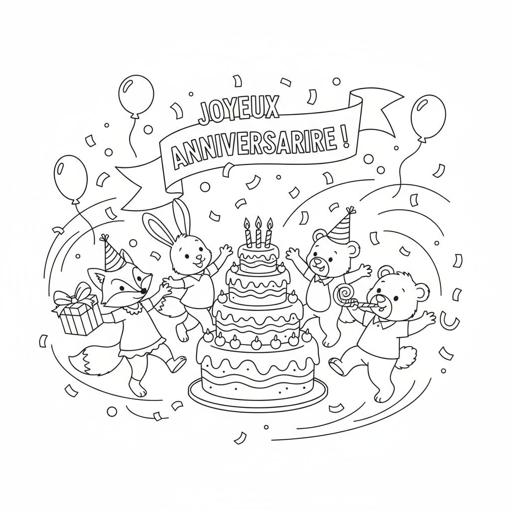Coloriage coloriage pour anniversaire 5