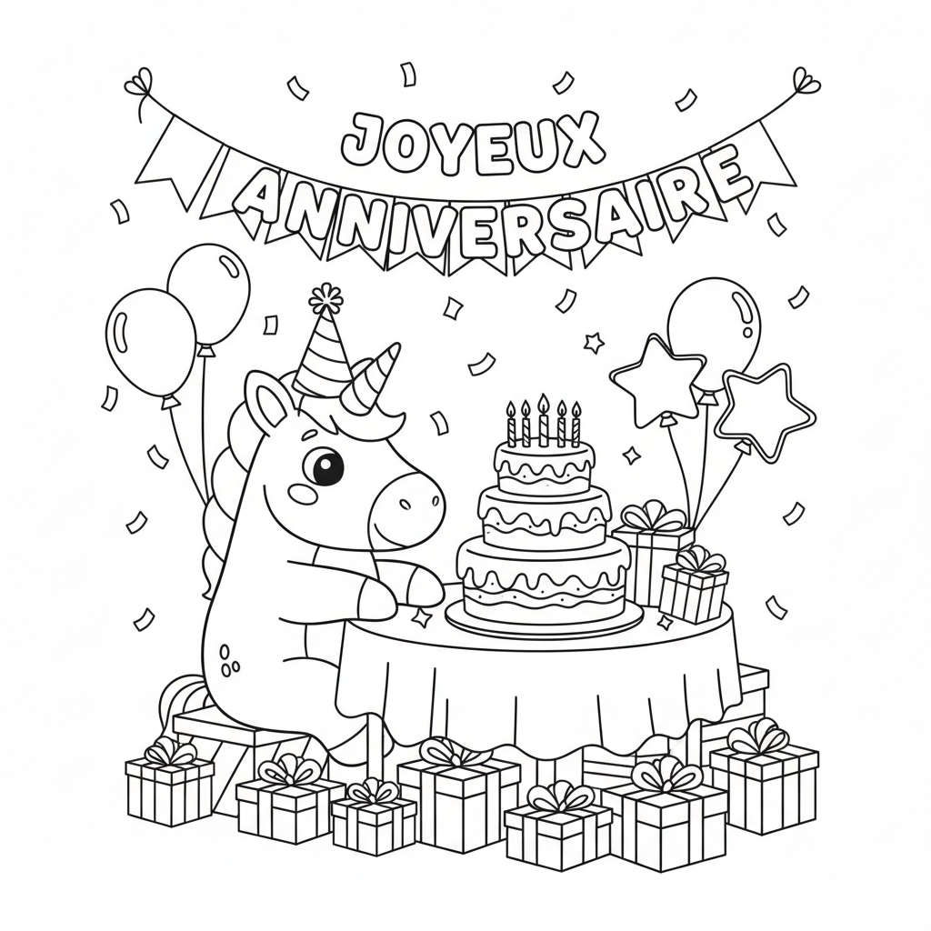 Coloriage coloriage pour un anniversaire 1