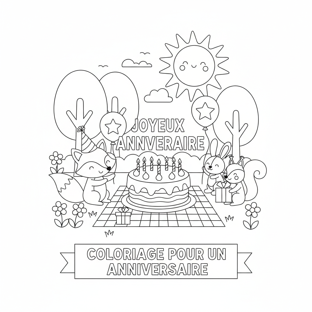 Coloriage coloriage pour un anniversaire 3
