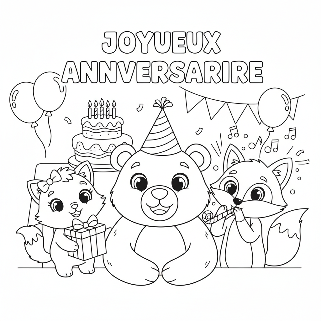 Coloriage coloriage pour un anniversaire 4