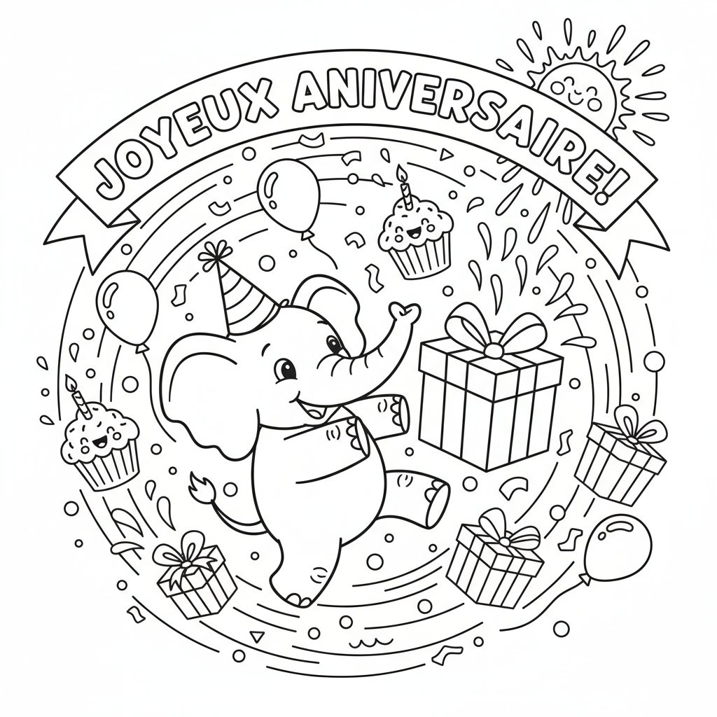 Coloriage coloriage pour un anniversaire 5