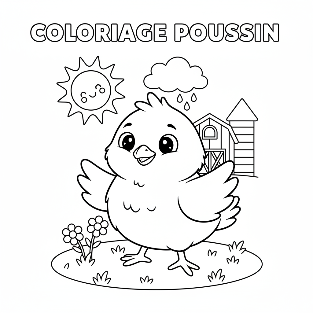 Coloriage coloriage poussin 2