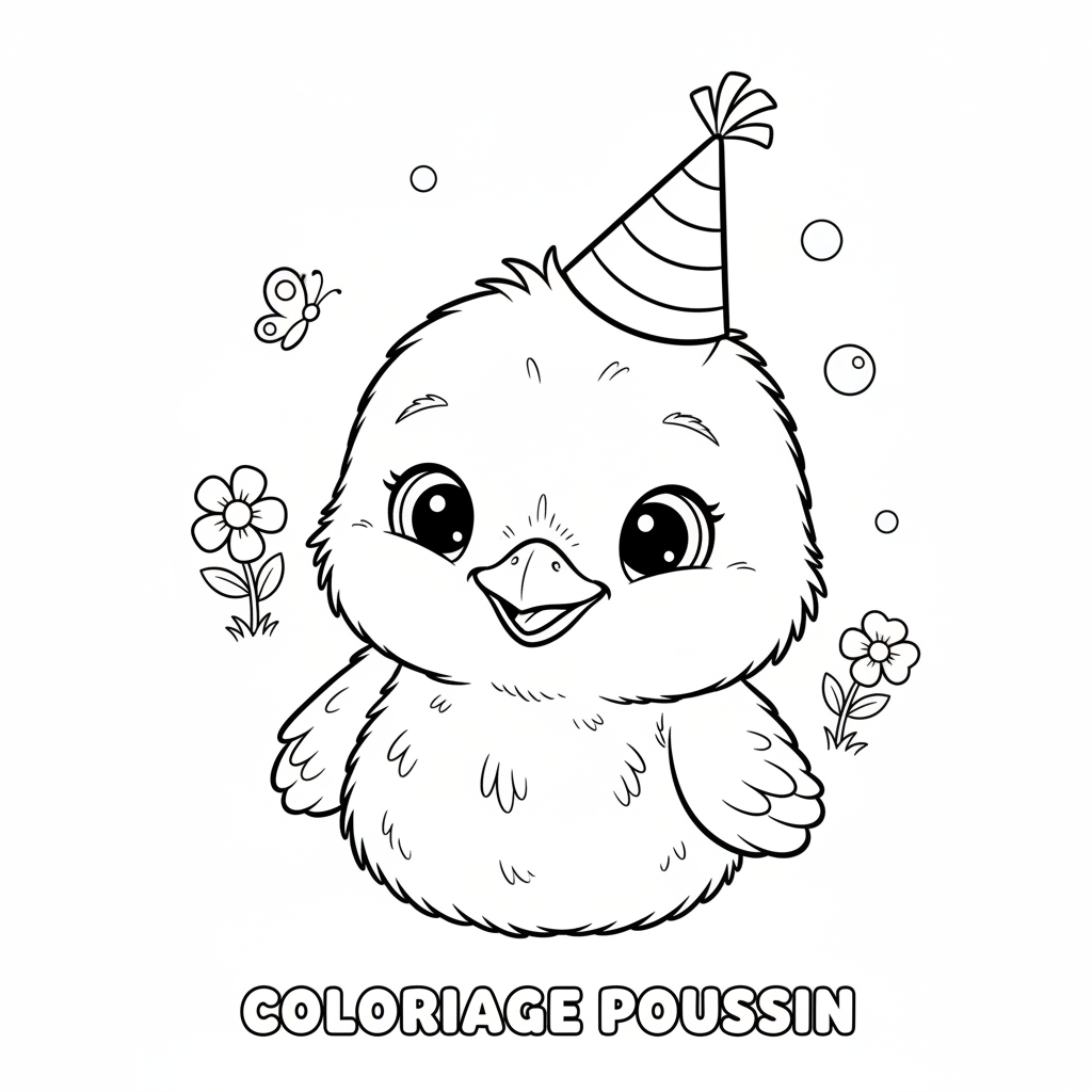 Coloriage coloriage poussin 4