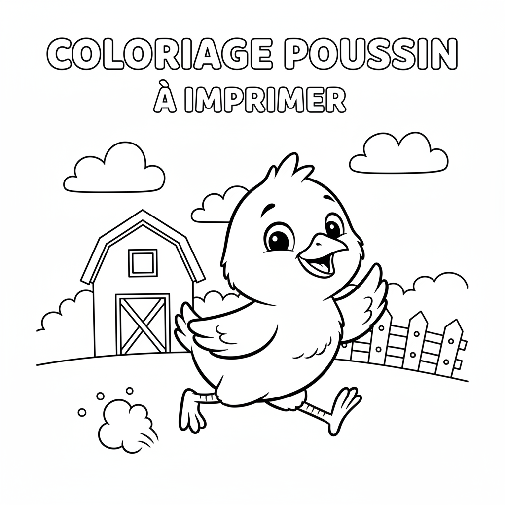 Coloriage coloriage poussin à imprimer 5