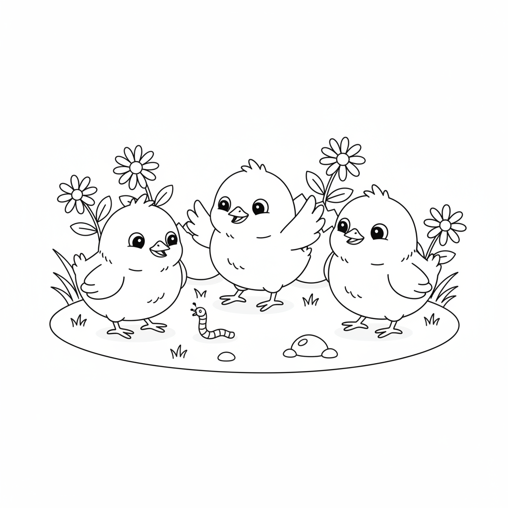 Coloriage coloriage poussins