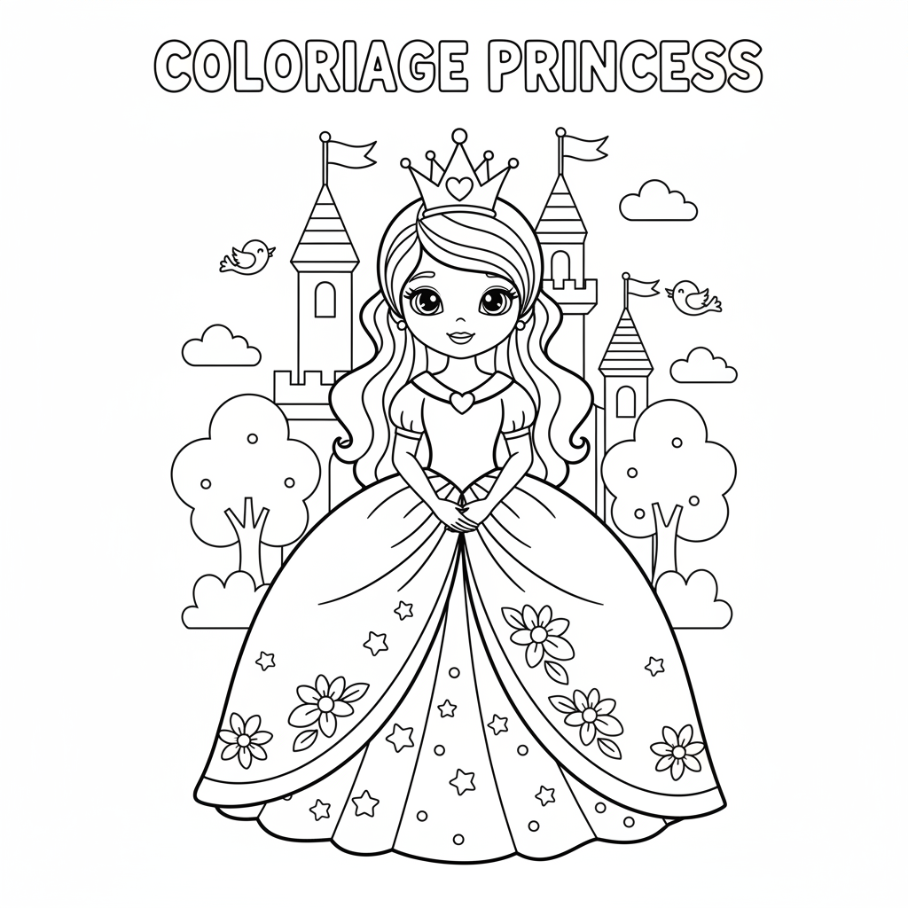 Coloriage Princess Disney Gratuit à Imprimer
