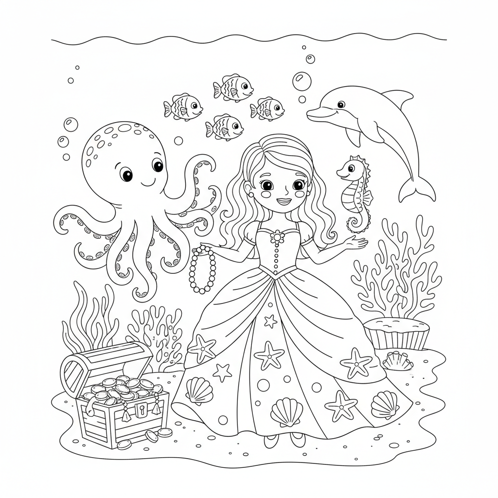 Coloriage coloriage princesse à imprimer a4 2