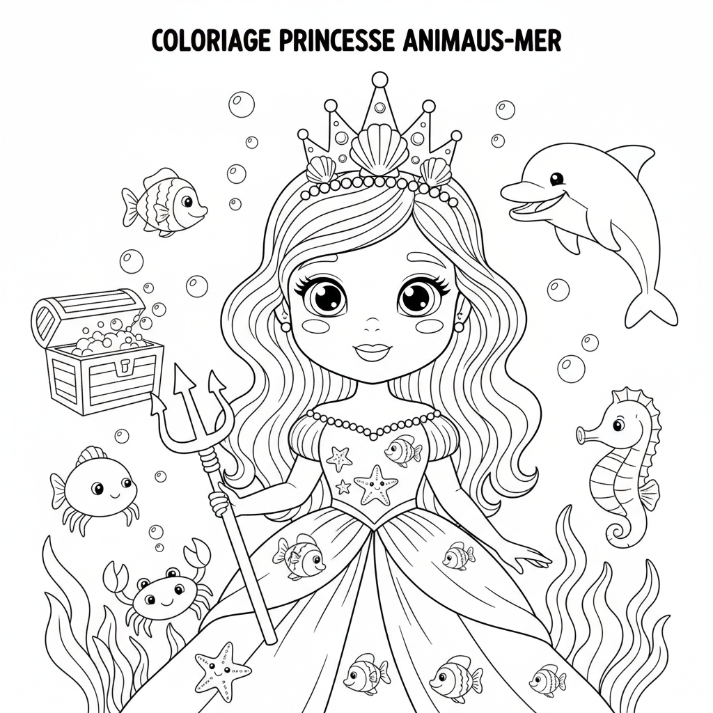 Coloriage coloriage princesse à imprimer a4 4