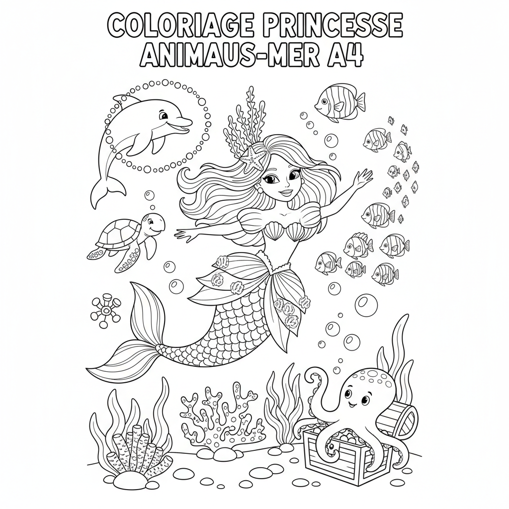 Coloriage coloriage princesse à imprimer a4 5