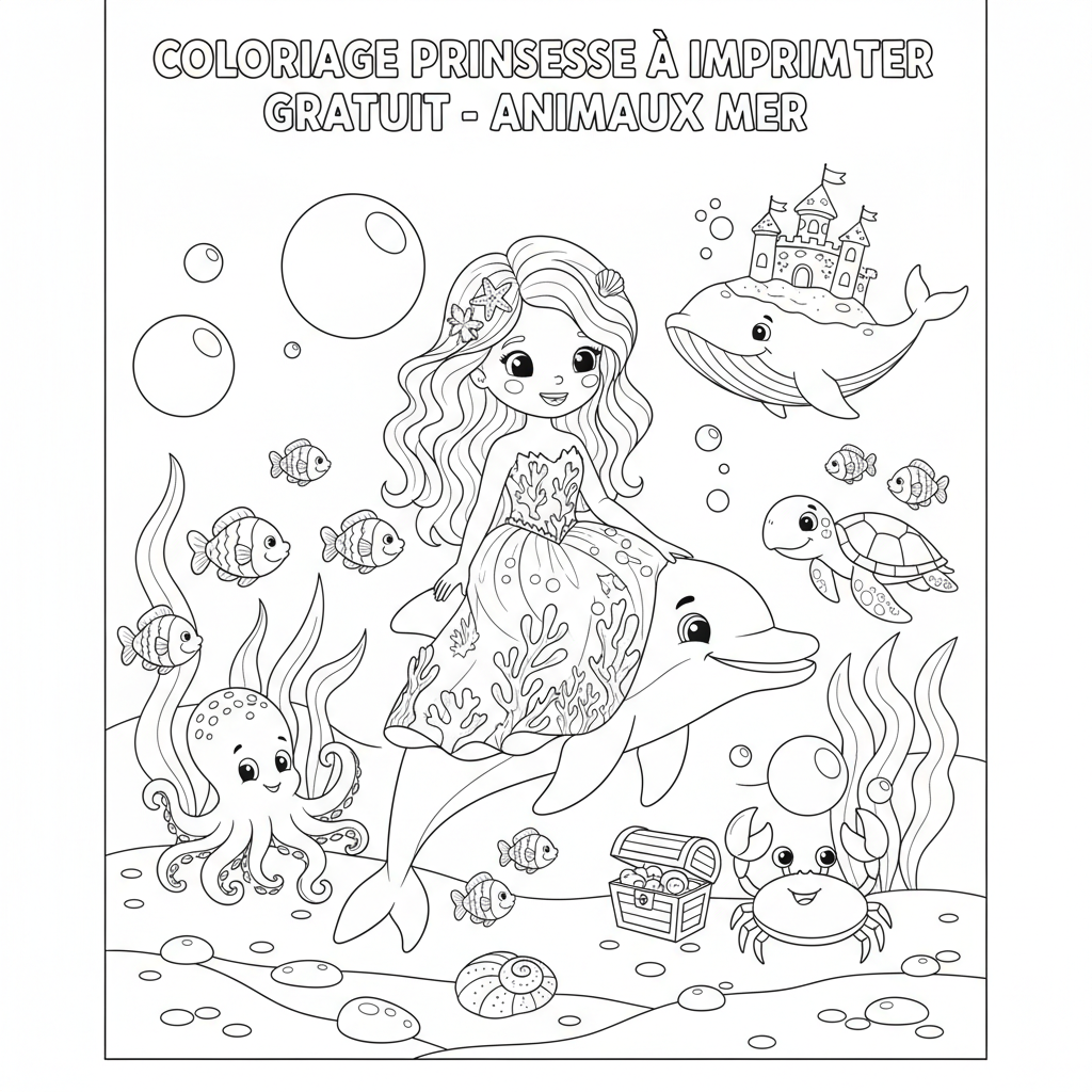 Coloriage coloriage princesse à imprimer gratuit 2