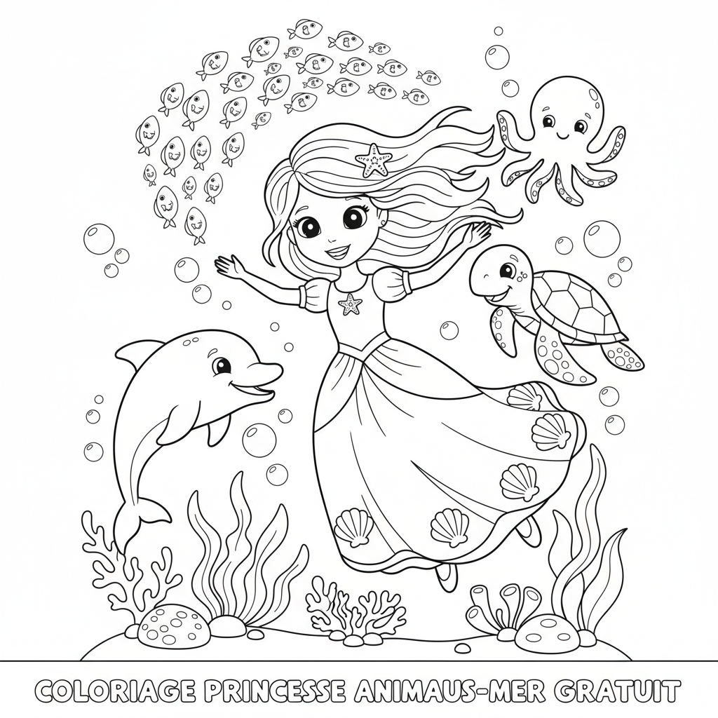 Coloriage coloriage princesse à imprimer gratuit 5
