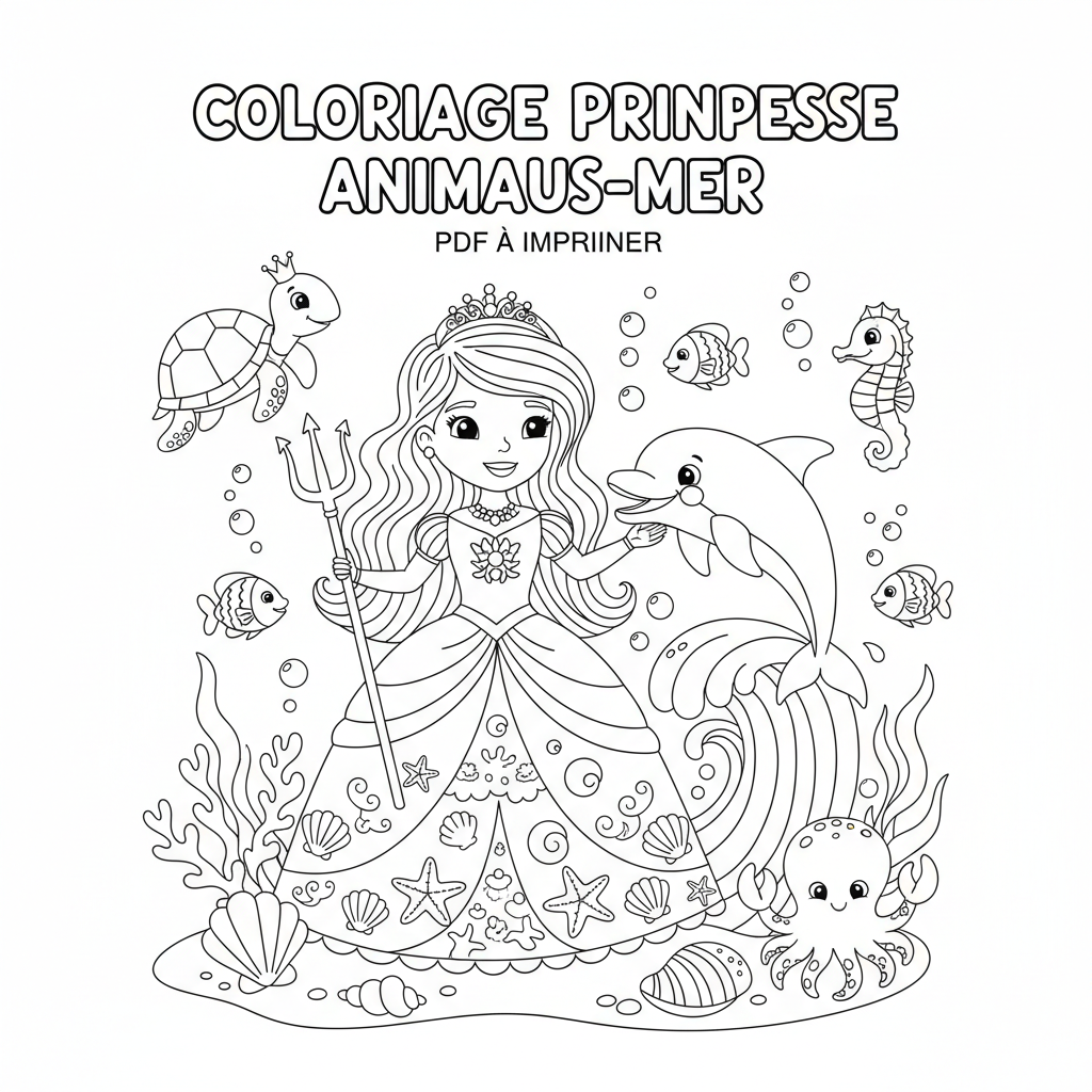 Coloriage coloriage princesse à imprimer pdf 2