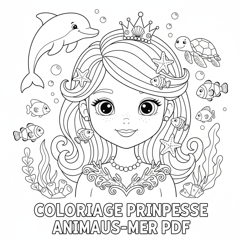 Coloriage coloriage princesse à imprimer pdf 4
