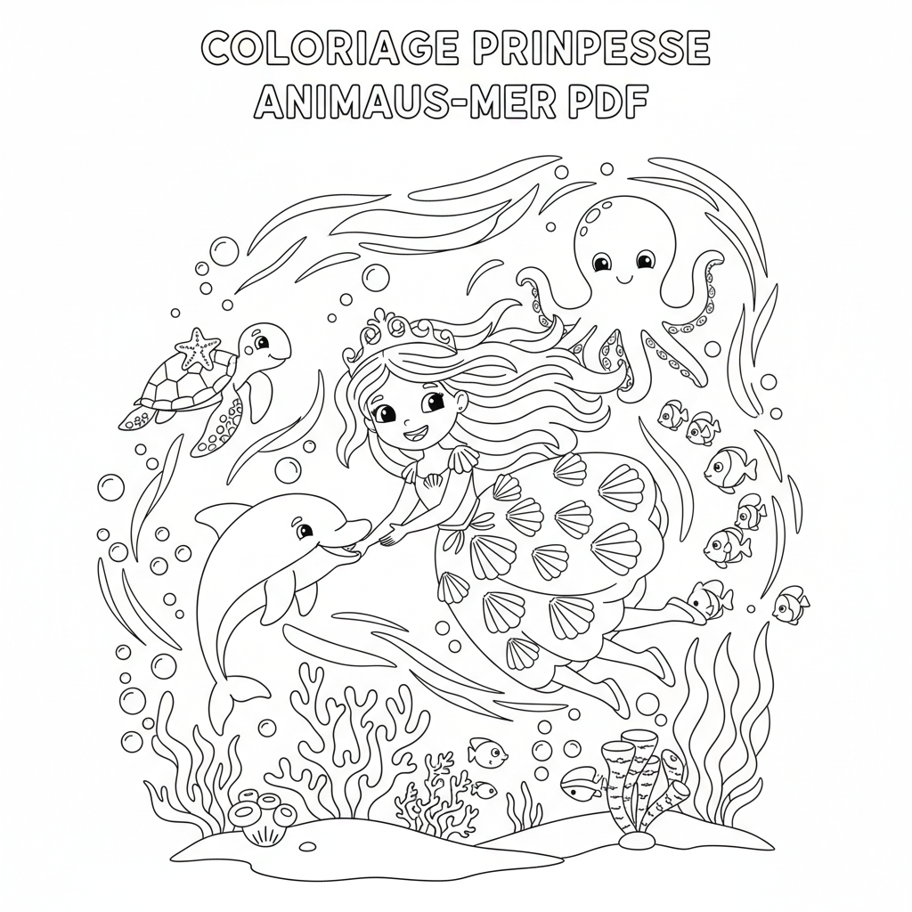 Coloriage coloriage princesse à imprimer pdf 5