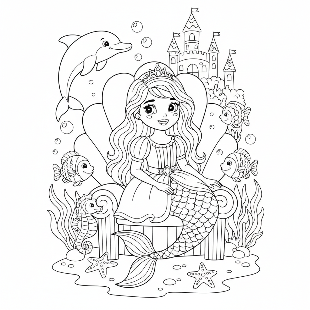 Coloriage coloriage princesse ariel 2