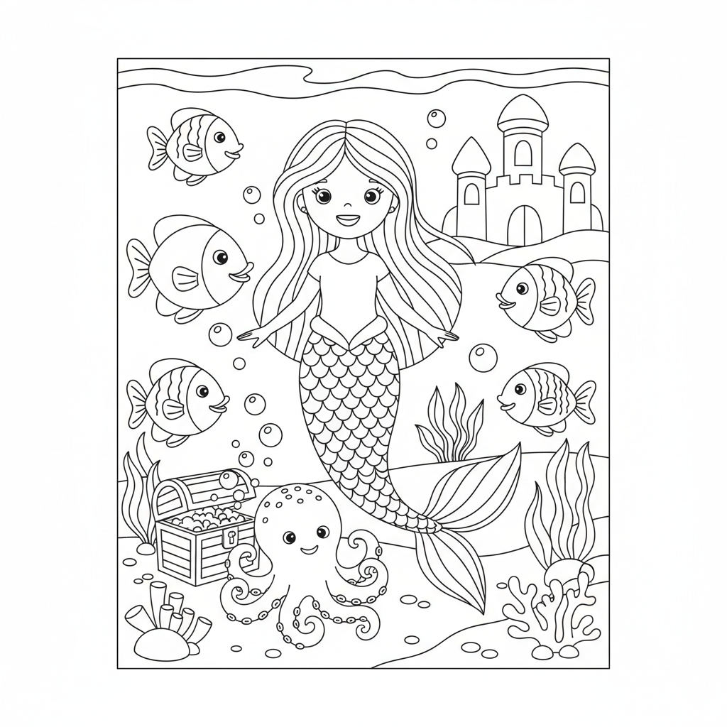 Coloriage coloriage princesse ariel 3
