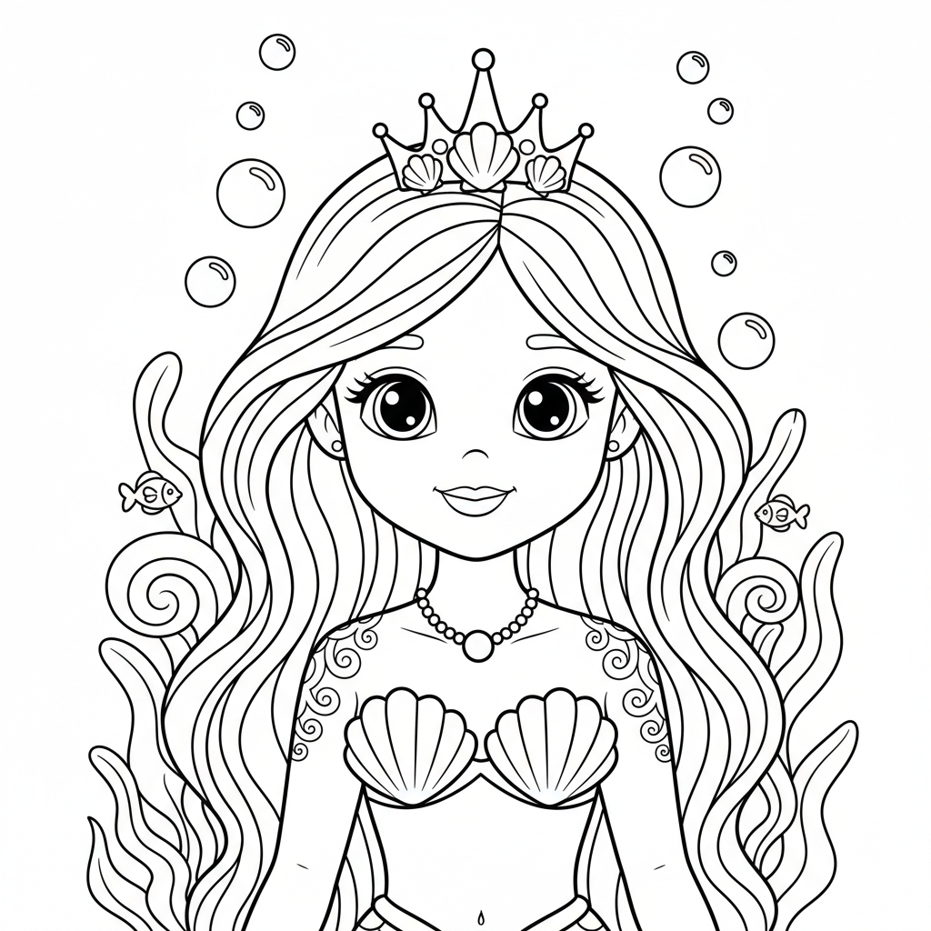 Coloriage coloriage princesse ariel 4