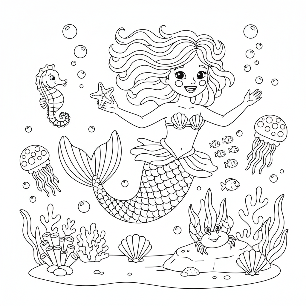 Coloriage coloriage princesse ariel 5