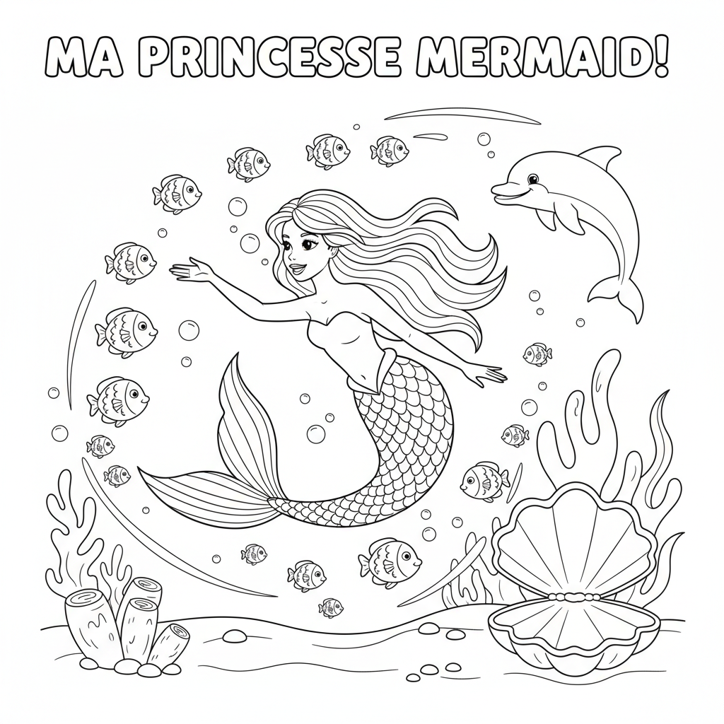 Coloriage coloriage princesse arielle 5