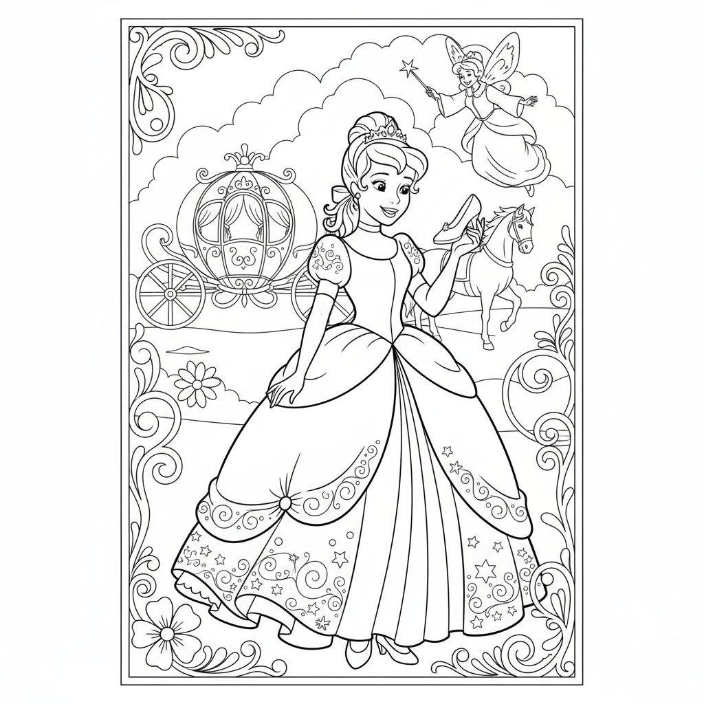 Coloriage coloriage princesse cendrillon 2