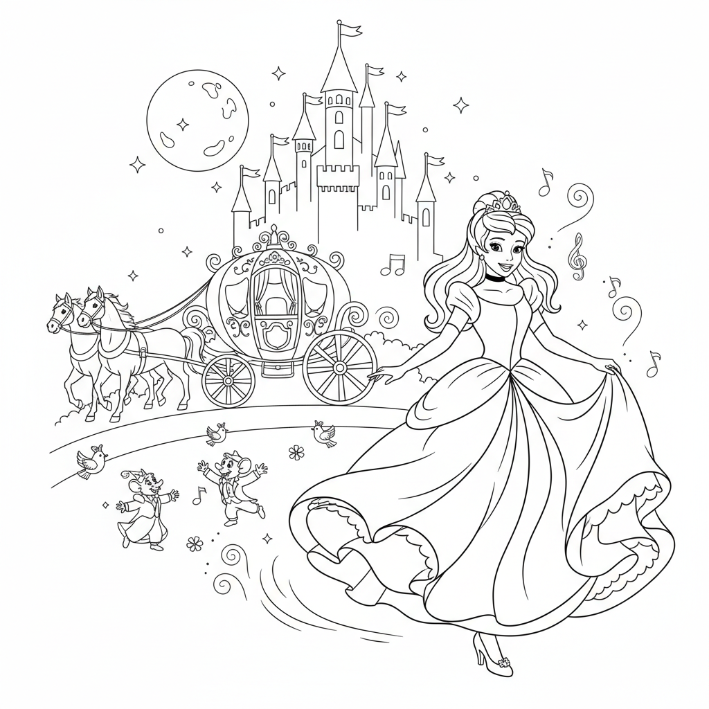 Coloriage coloriage princesse cendrillon 5