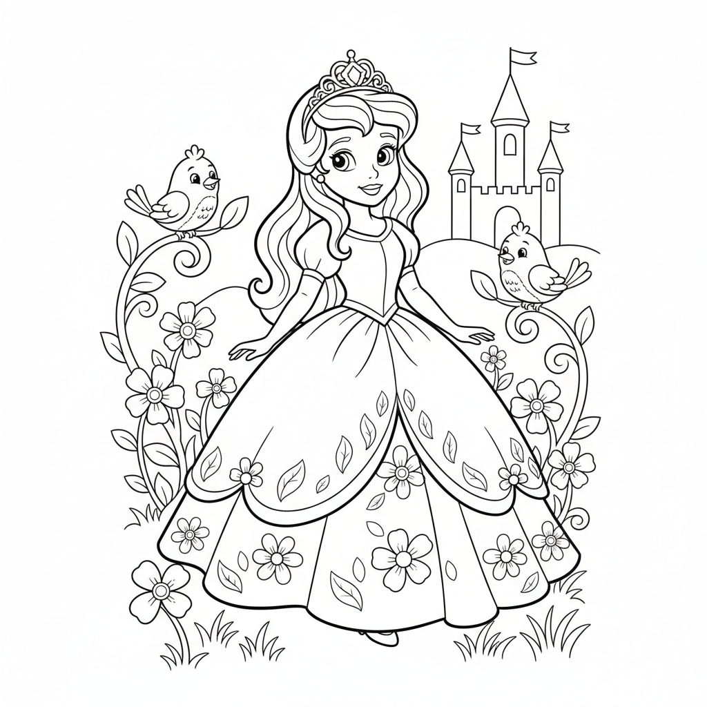 Coloriage Princesse de Disney Gratuit à Imprimer