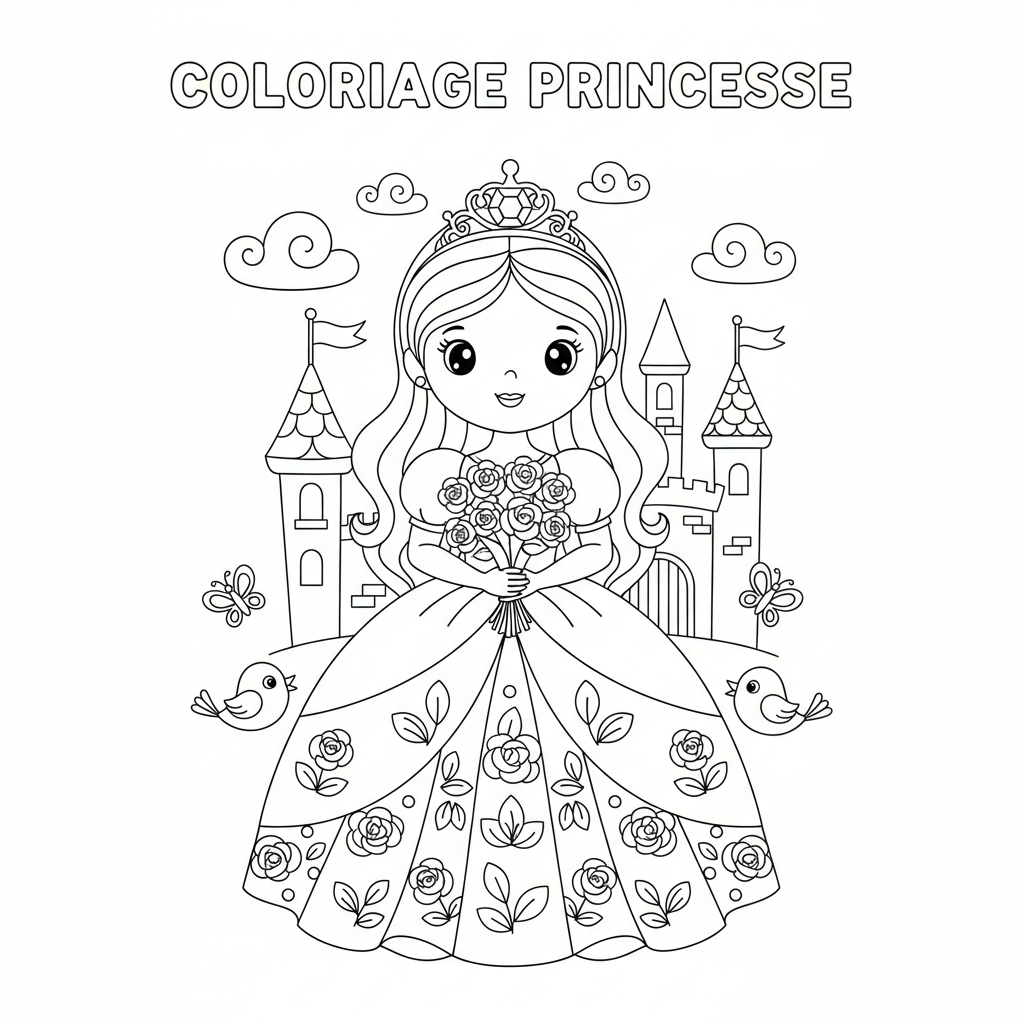 Coloriage coloriage princesse disney à imprimer