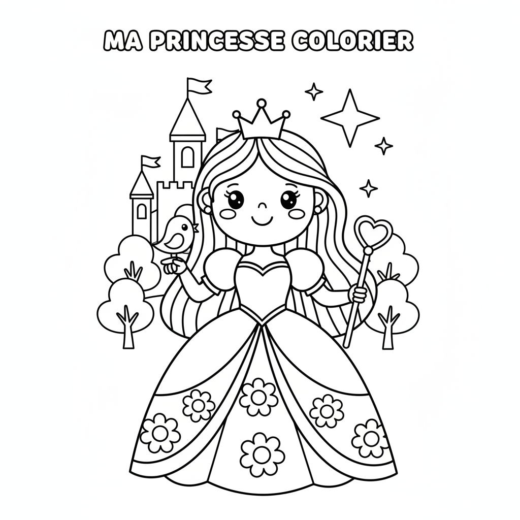 Coloriage Princesse Disney A Imprimer Gratuit pour Enfants