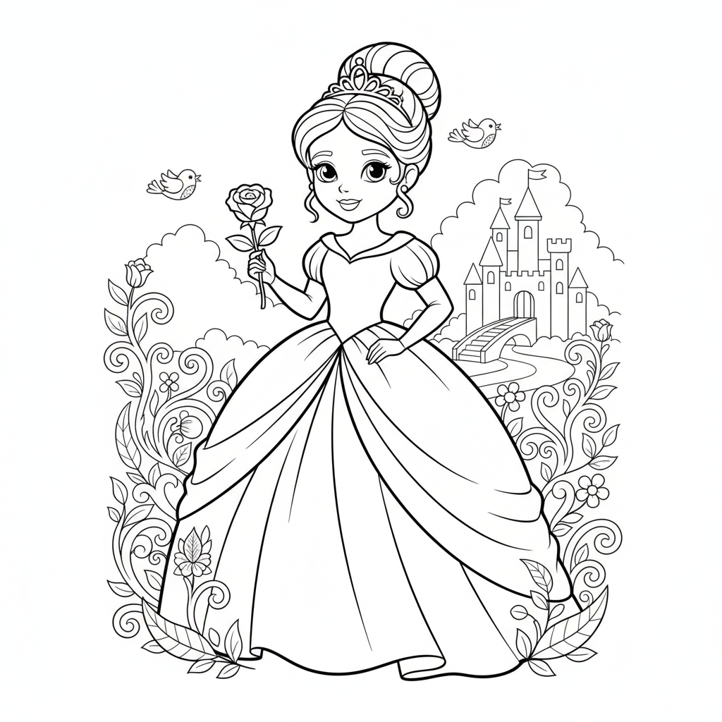 Coloriage Princesse Disney À Imprimer Gratuit pour Enfants