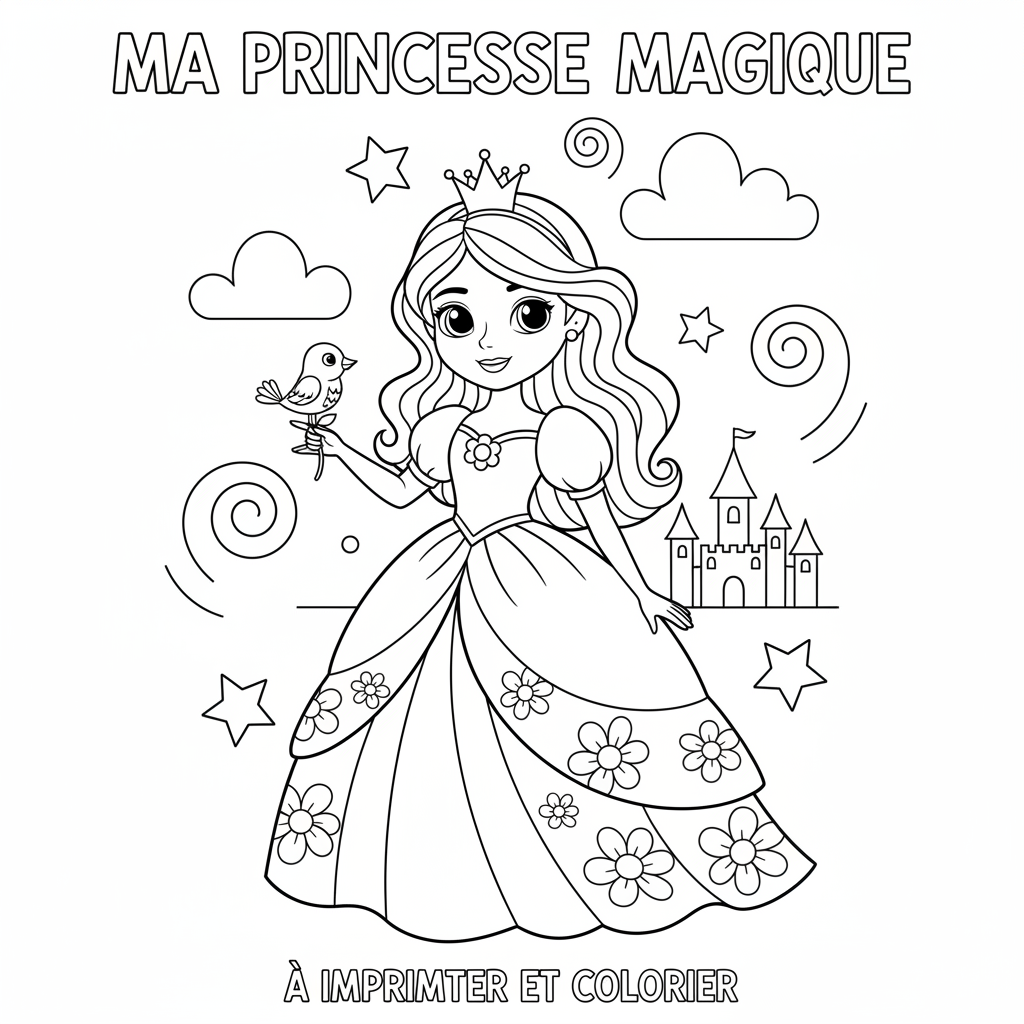 Coloriage coloriage princesse disney à imprimer pdf
