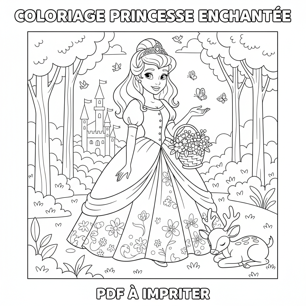 Coloriage coloriage princesse disney à imprimer pdf 2