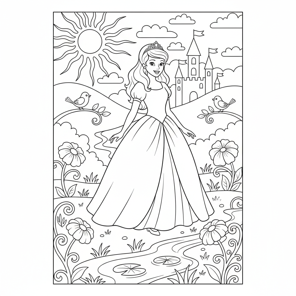 Coloriage coloriage princesse disney à imprimer pdf 3