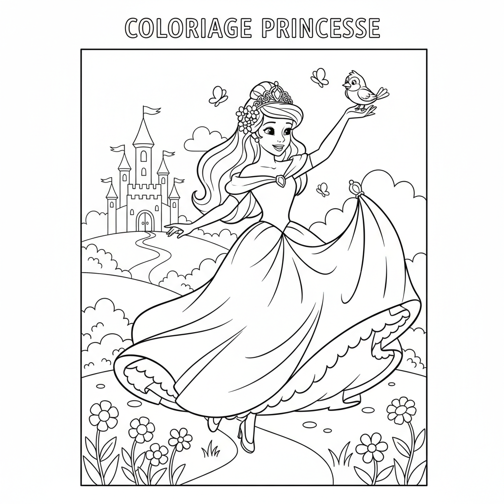 Coloriage coloriage princesse disney à imprimer pdf 5