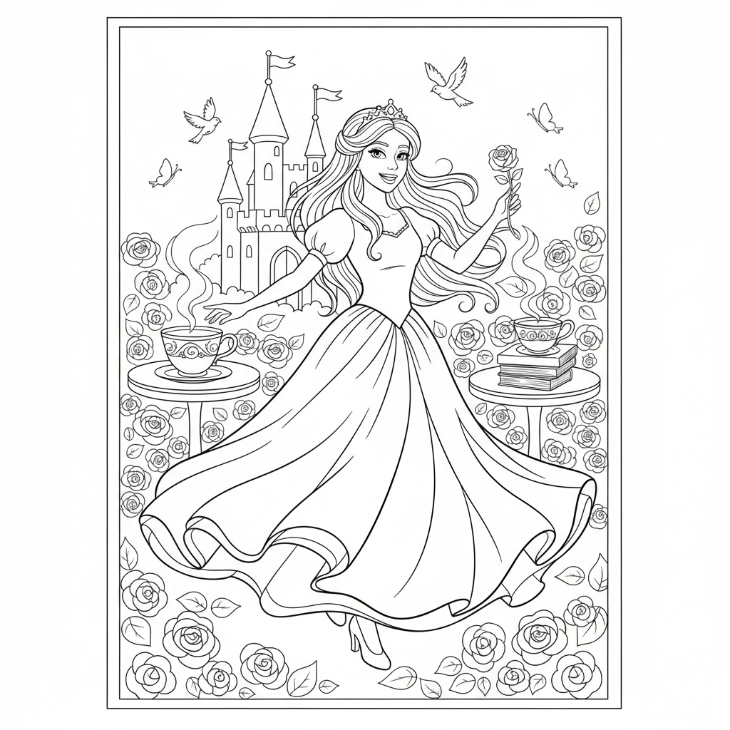 Coloriage coloriage princesse disney belle 5
