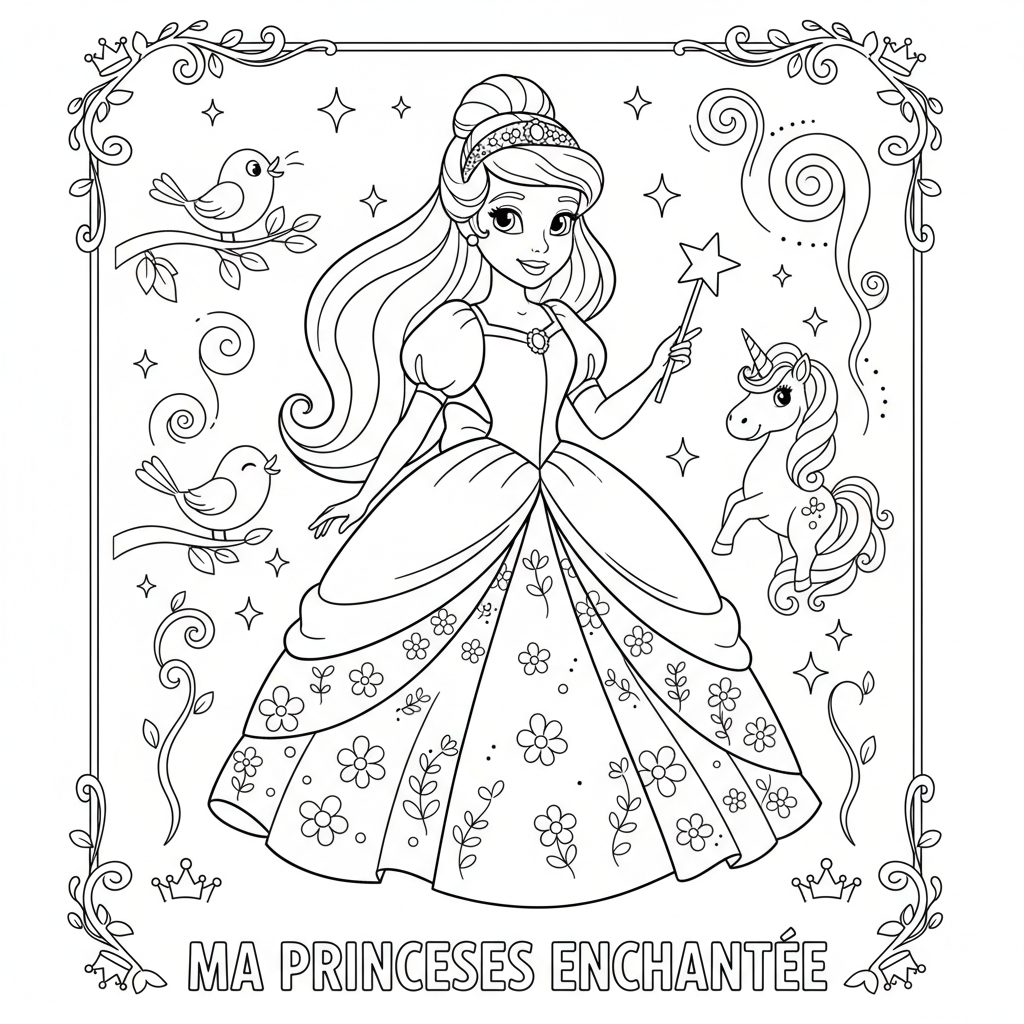 Coloriage coloriage princesse disney facile 2