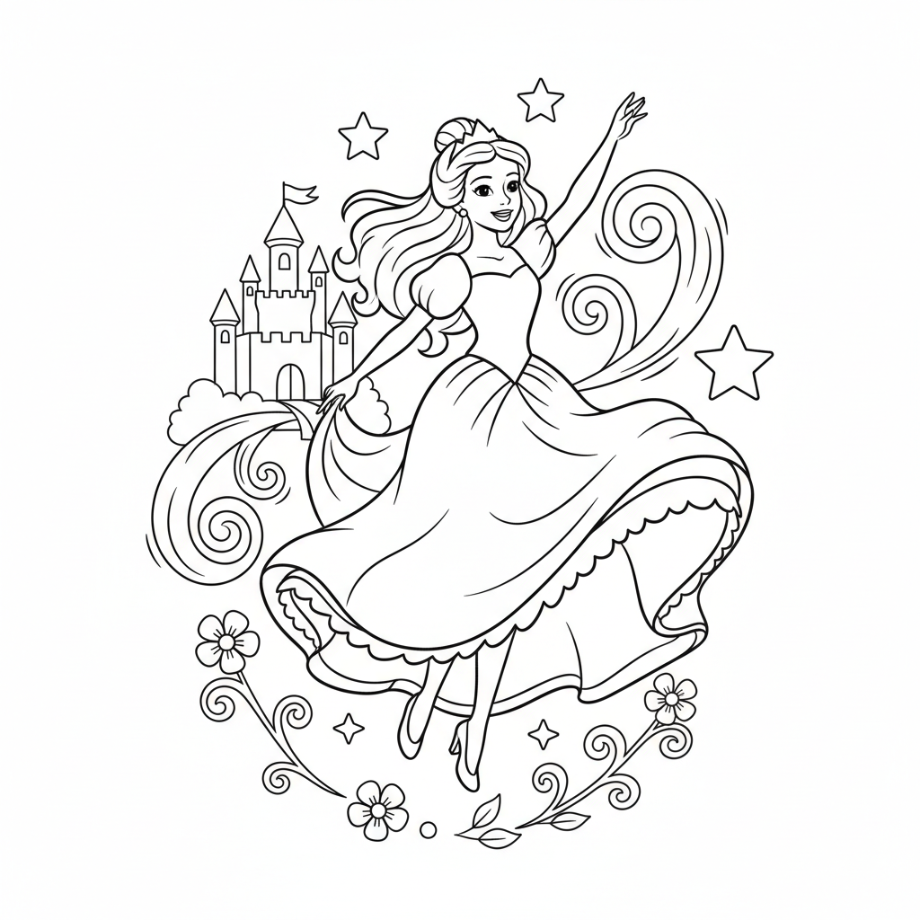 Coloriage coloriage princesse disney facile 5