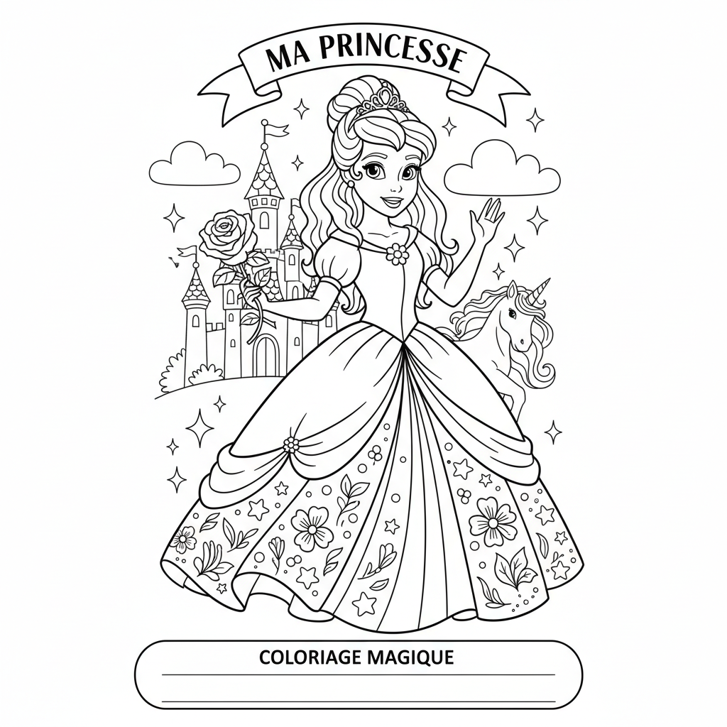 Coloriage coloriage princesse disney imprimer