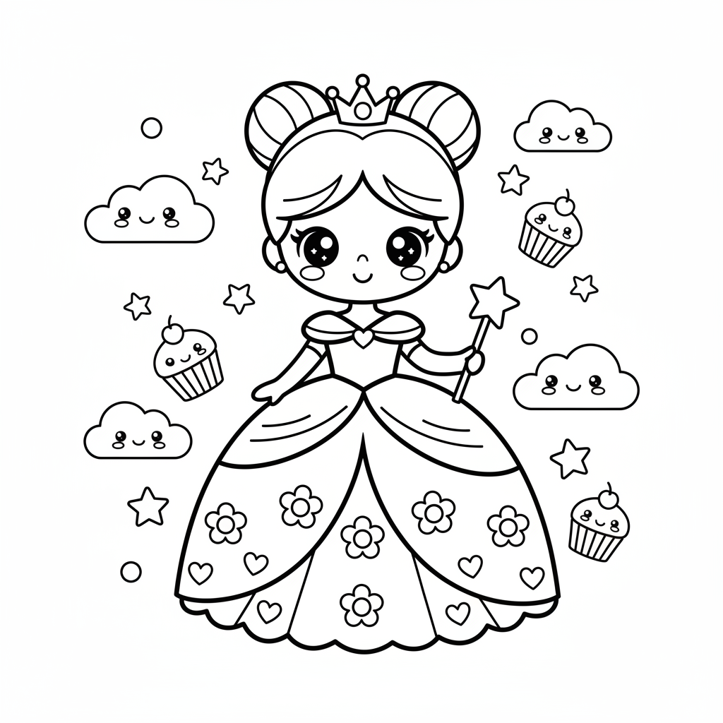 Coloriage Princesse Disney Kawaii A Imprimer Gratuit