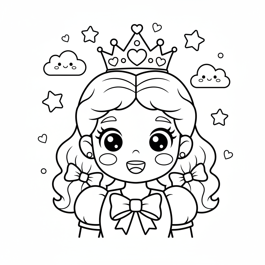 Coloriage coloriage princesse disney kawaii a imprimer 4