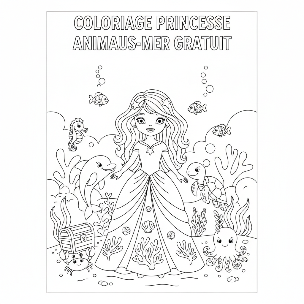 Coloriage coloriage princesse imprimer gratuit 3
