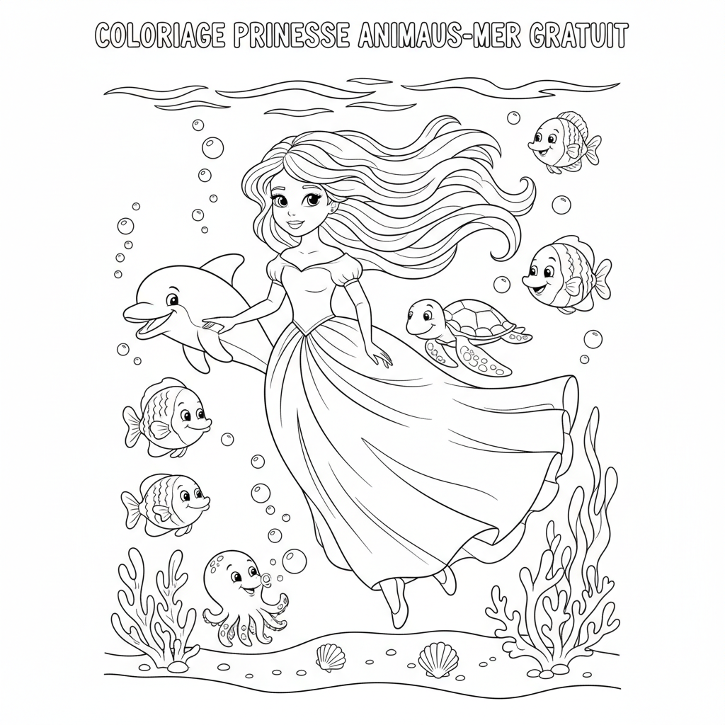 Coloriage coloriage princesse imprimer gratuit 5